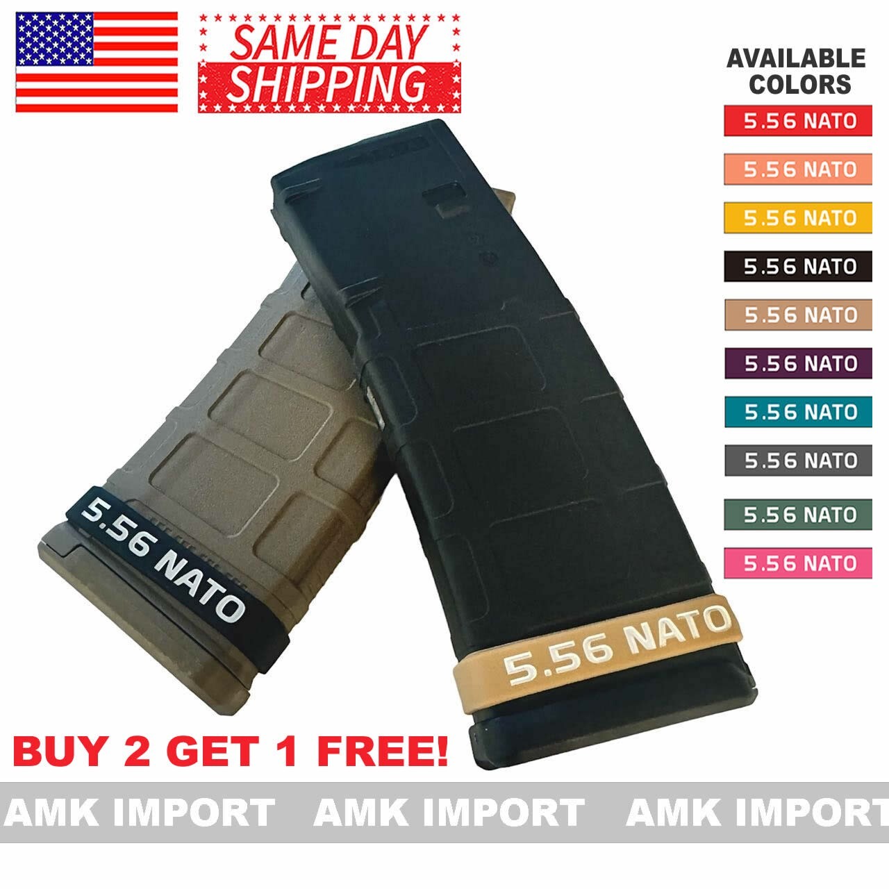 5.56 NATO Magazine ID Marking Bands / 556 NATO Upper Receiver Mag Silicone Bands