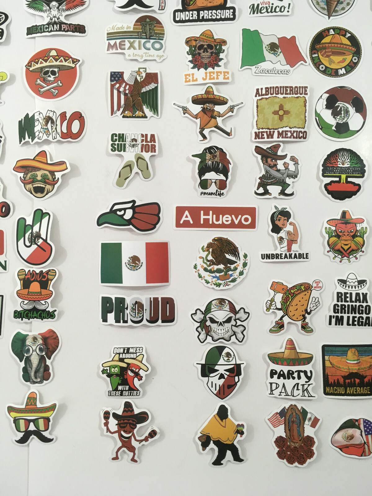 98 Pcs Mexican Stickers Mexico Flag Hispanic Latino Pride Sticker Funny Joke