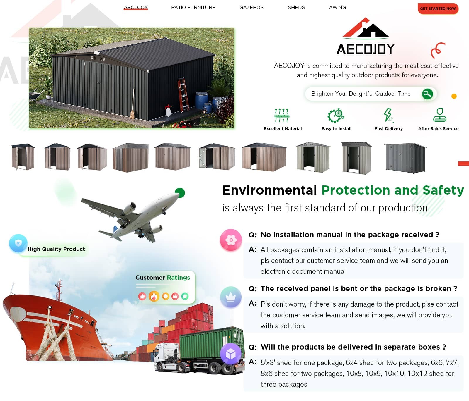 AECOJOY 14x12 Outdoor Storage Shed Large Metal Garden Shed for Outside