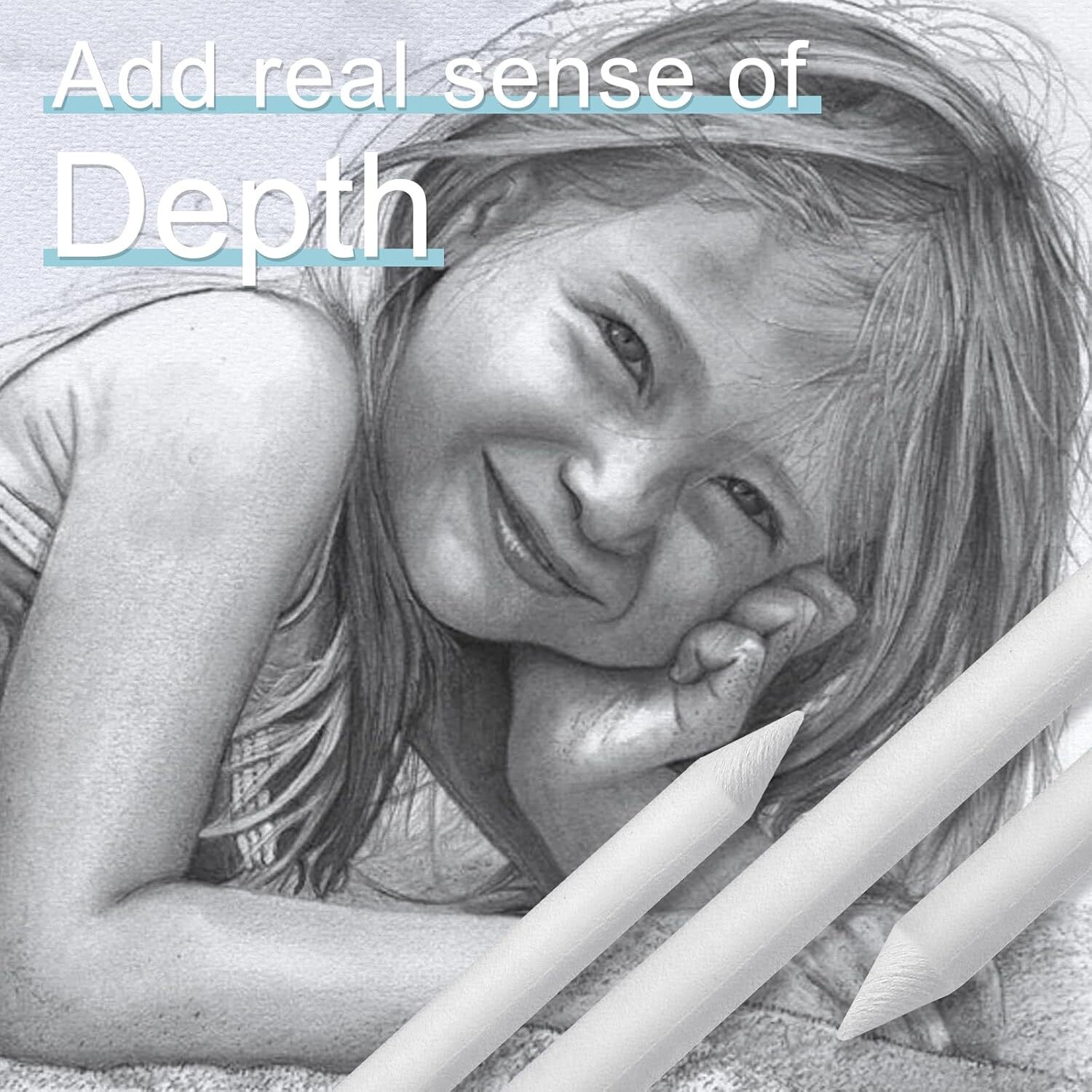 20Pcs Blending Stumps for Drawing, Tortillions Blending Sticks for Beginner Art