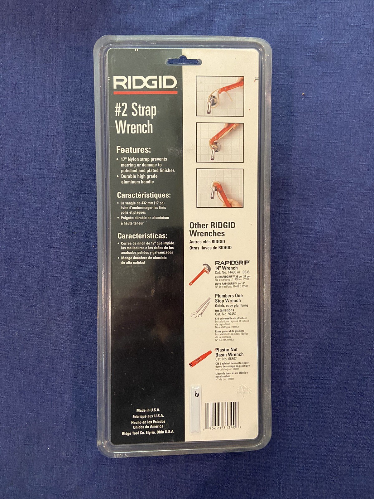 Ridgid No. 2 Adjustable Strap Wrench #31340 Made in USA Brand New