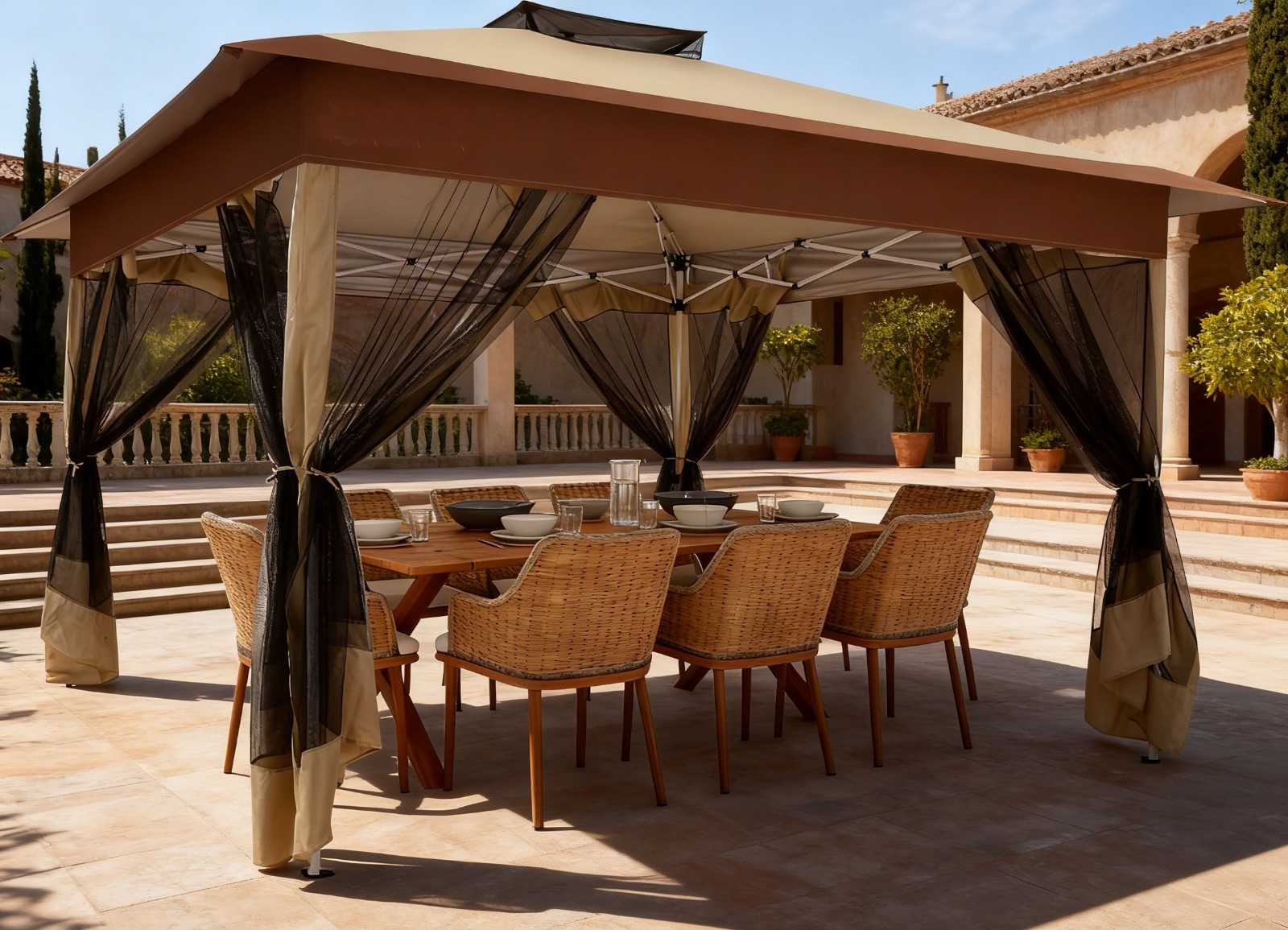 13'x13' Pop up Gazebo Screen Tent Outdoor Garden Patio Canopy with 4 Sandbags