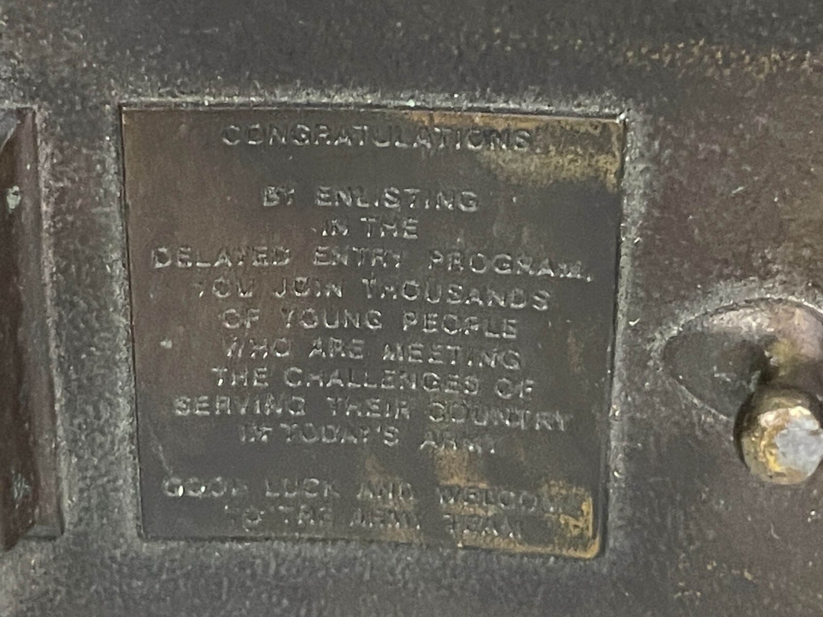 Solid Brass 4" Oval Belt Buckle United States Army Delayed Entry Program