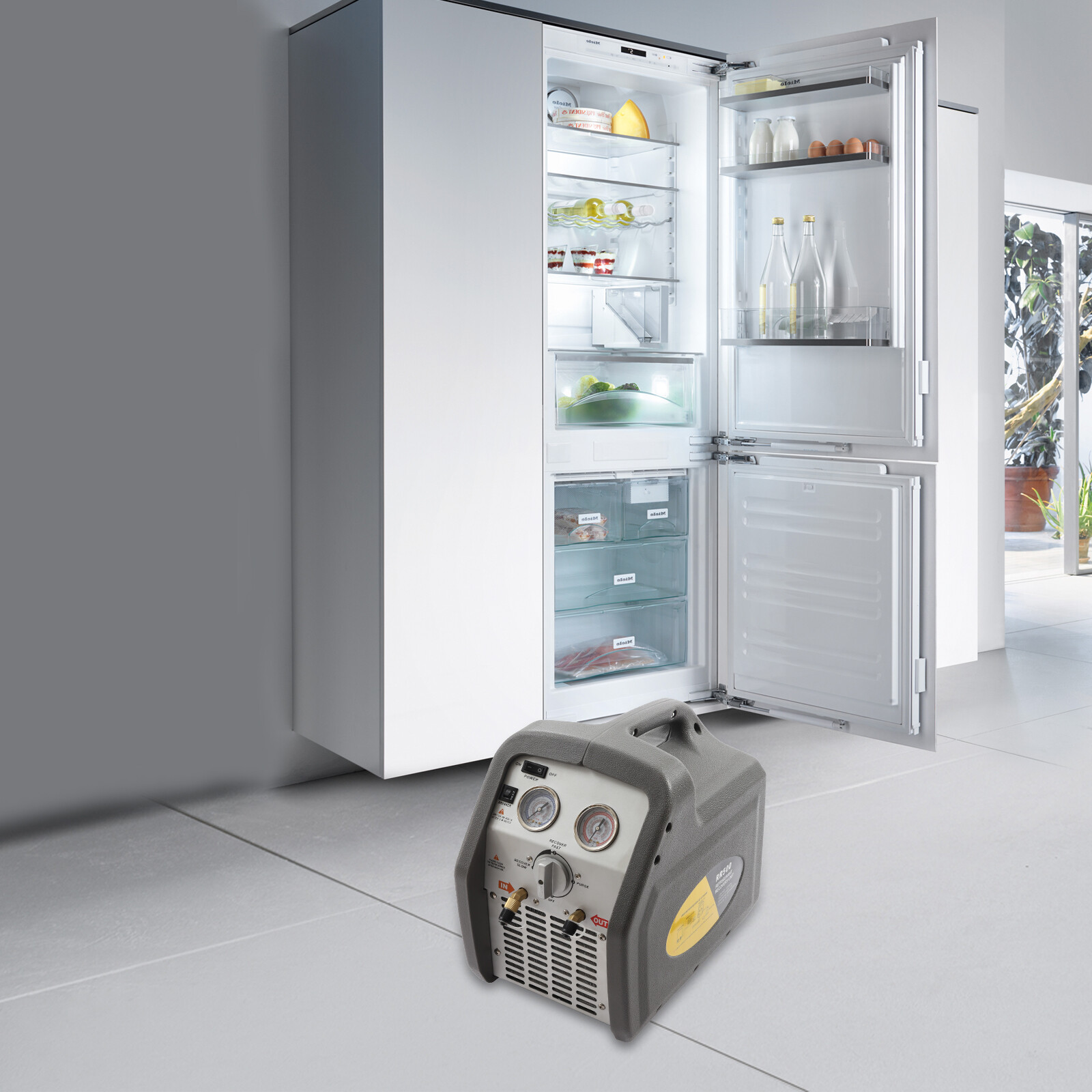 A/C Refrigerant Recovery Machine for hvac freon reclaim 3/4HP 110V/60Hz 558psi