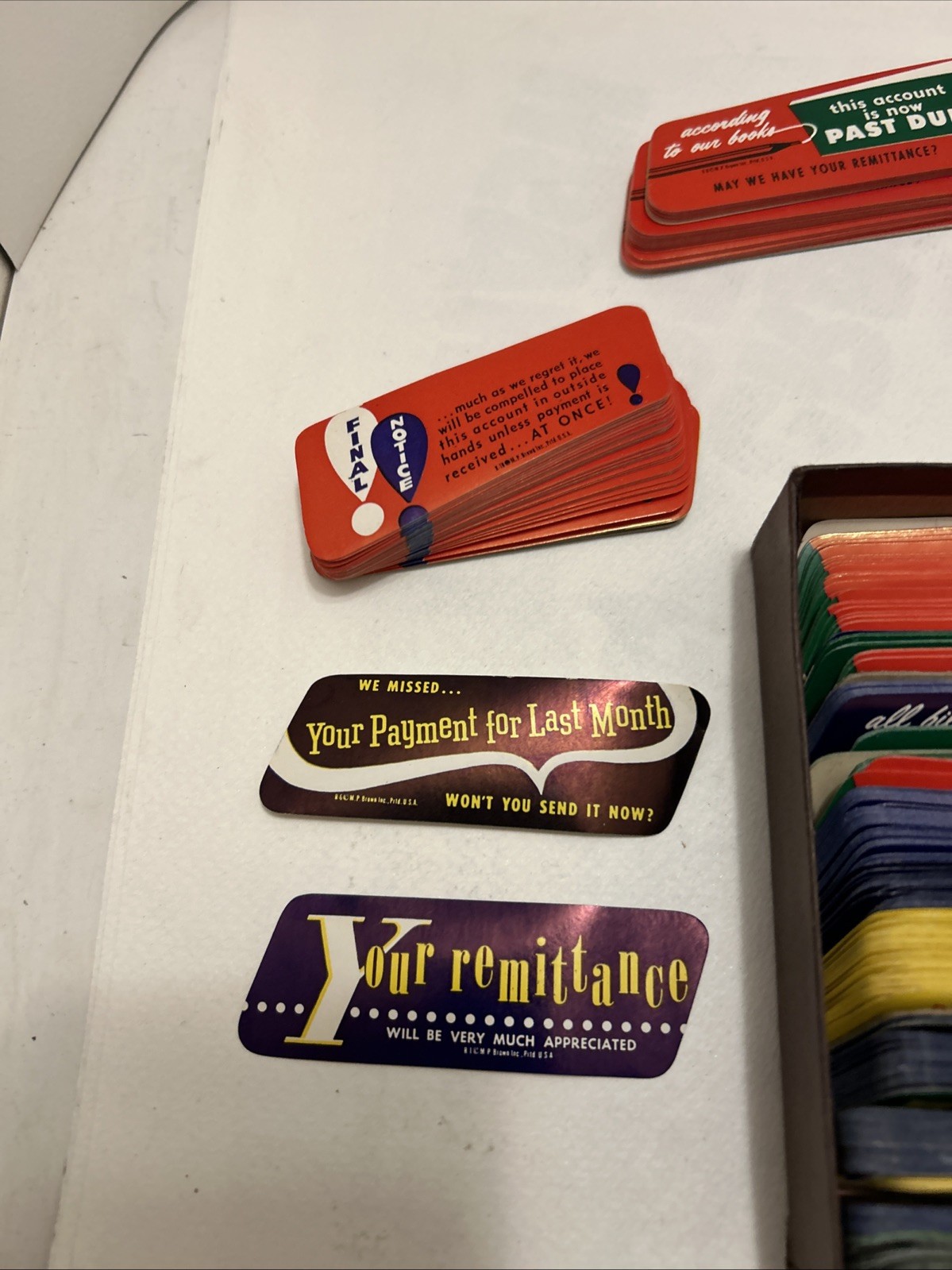 Vintage 1950's Past Due Bill Reminders - Dozens Lick & Stick Style Labels - NOS!