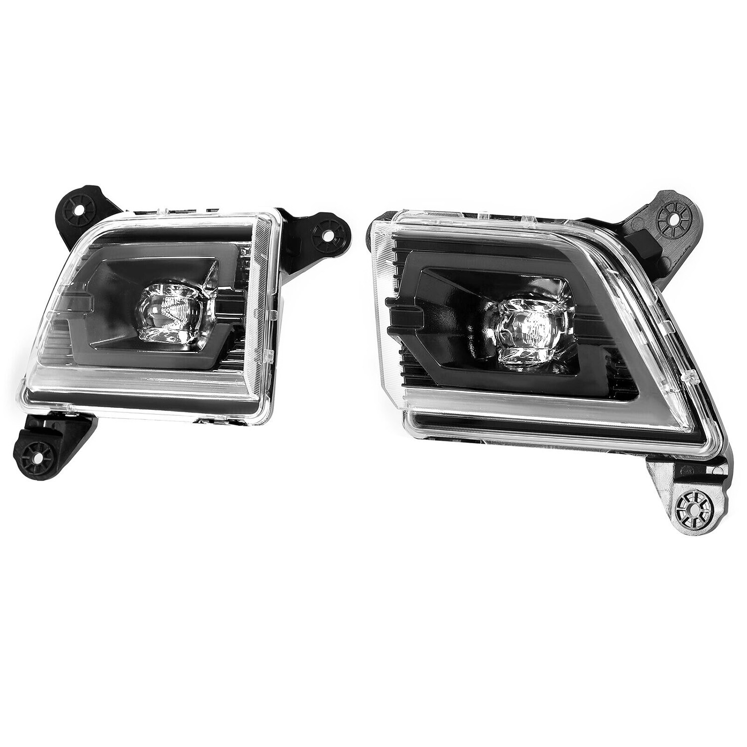 For 2019 2020 2021 2022 Chevy Silverado 1500 LED Daytime Fog Light Lamps Black