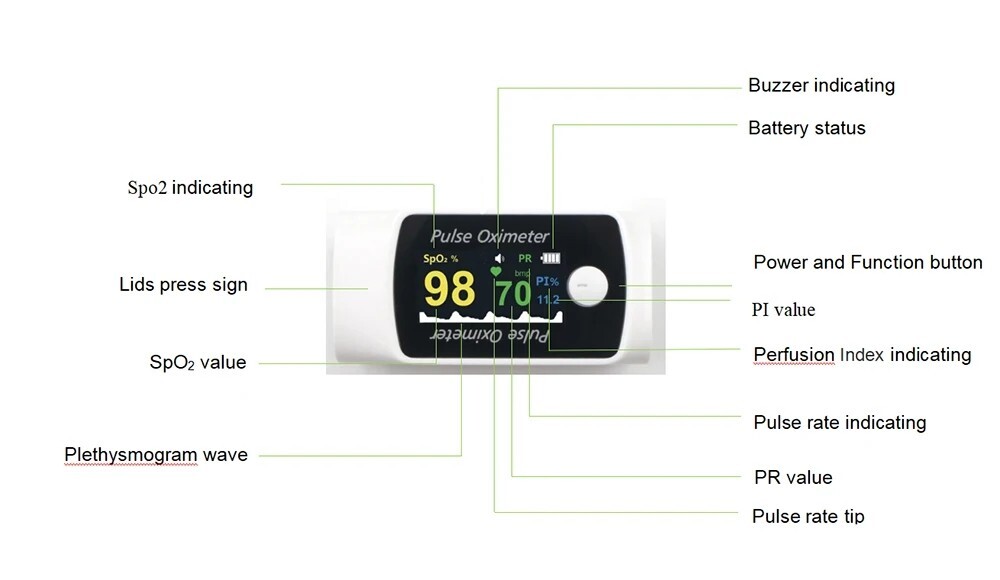 New 2 in 1 Smart Pulse Fingertip Oximeter with Blood Presure SpO2 PR PI SYS DIA