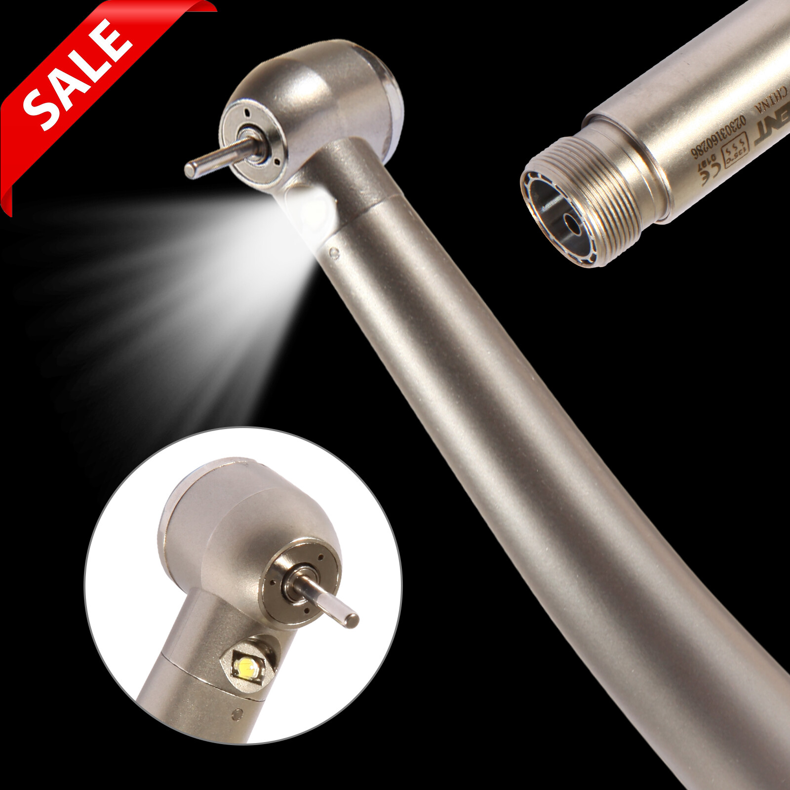 Pieza de mano LED turbina alta velocidad fibra óptica dental estilo NSK 2 Holes