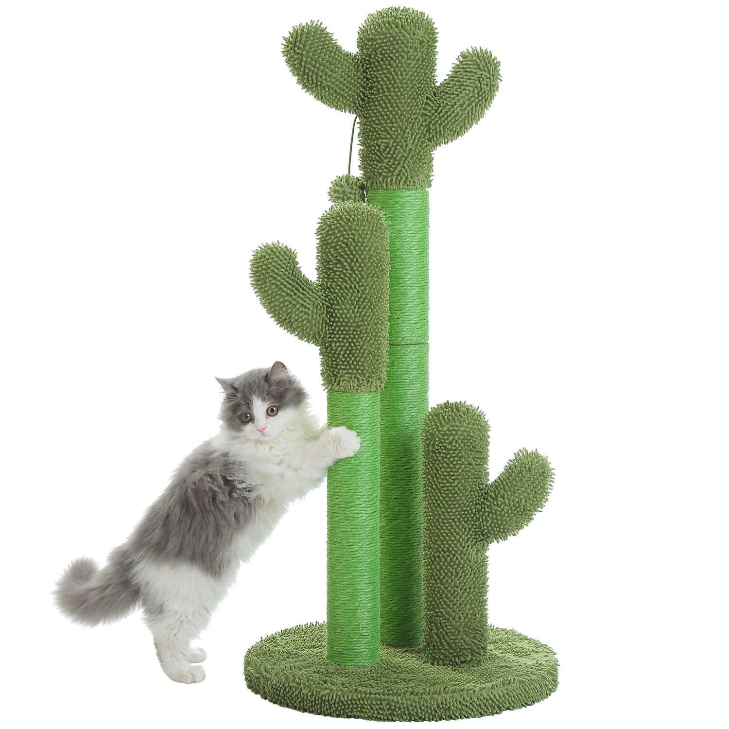 PAWZ Road Cactus Cat Scratching Post Sisal Scratcher with 3 Scratching Poles 35"
