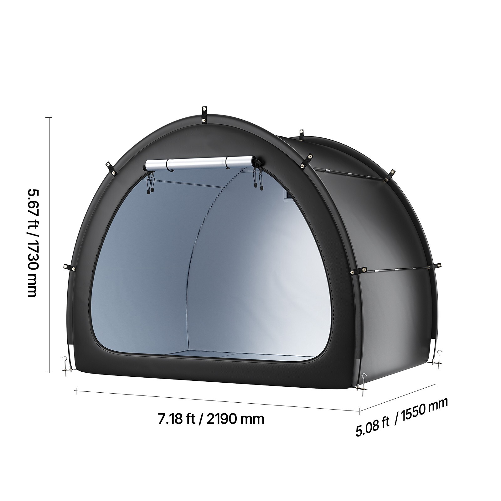 Outdoor Bike Storage Tent Fan-Shaped Waterproof Bike Tent Shed for 4 to 5 Bikes