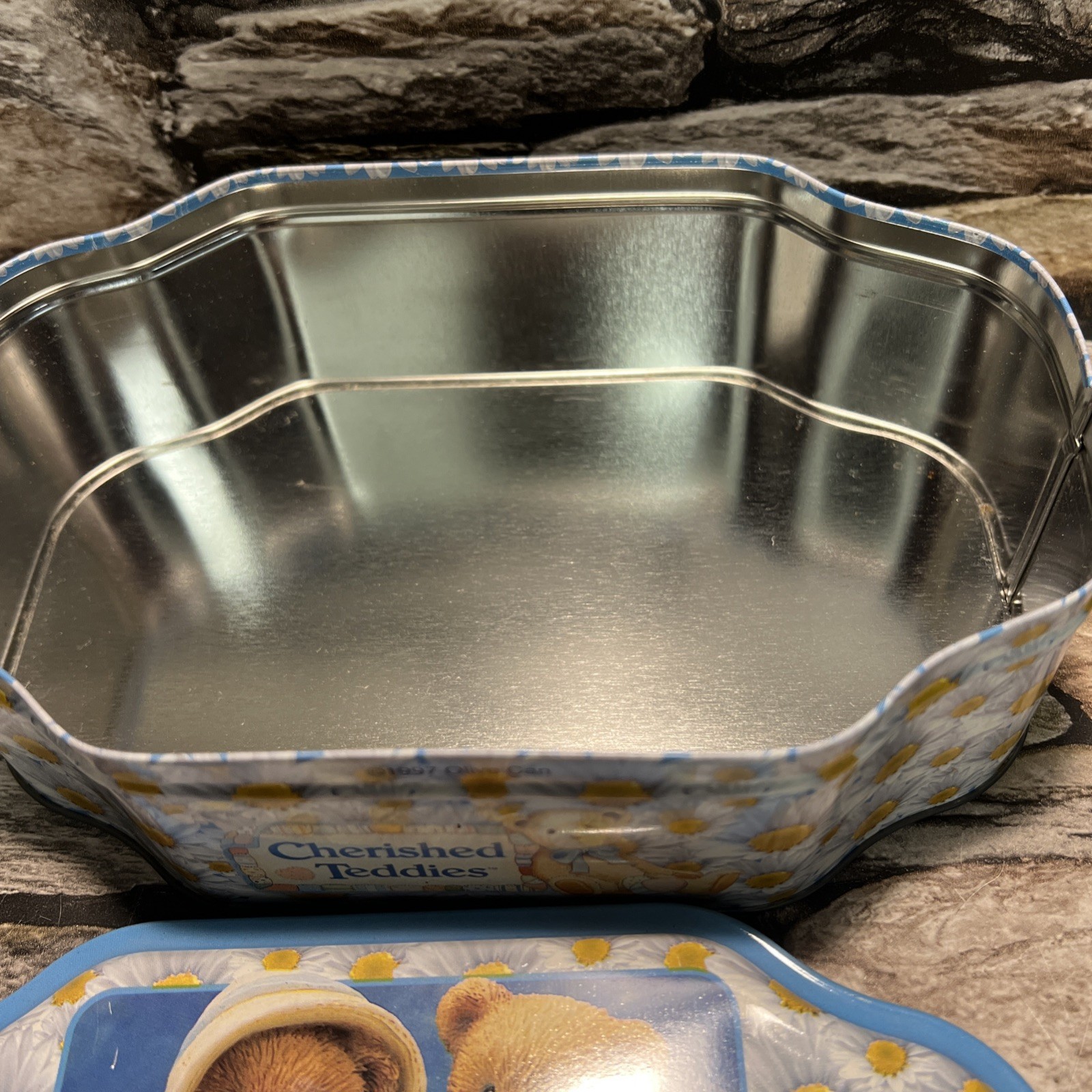 Cherished Teddies 1997 Enesco Collectible Metal Tin Bears Metal Box w/ Lid Empty