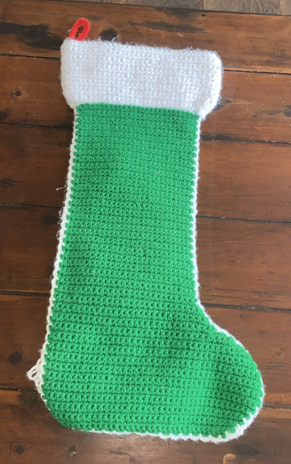 Vintage Crochet Santa Claus Christmas Stocking