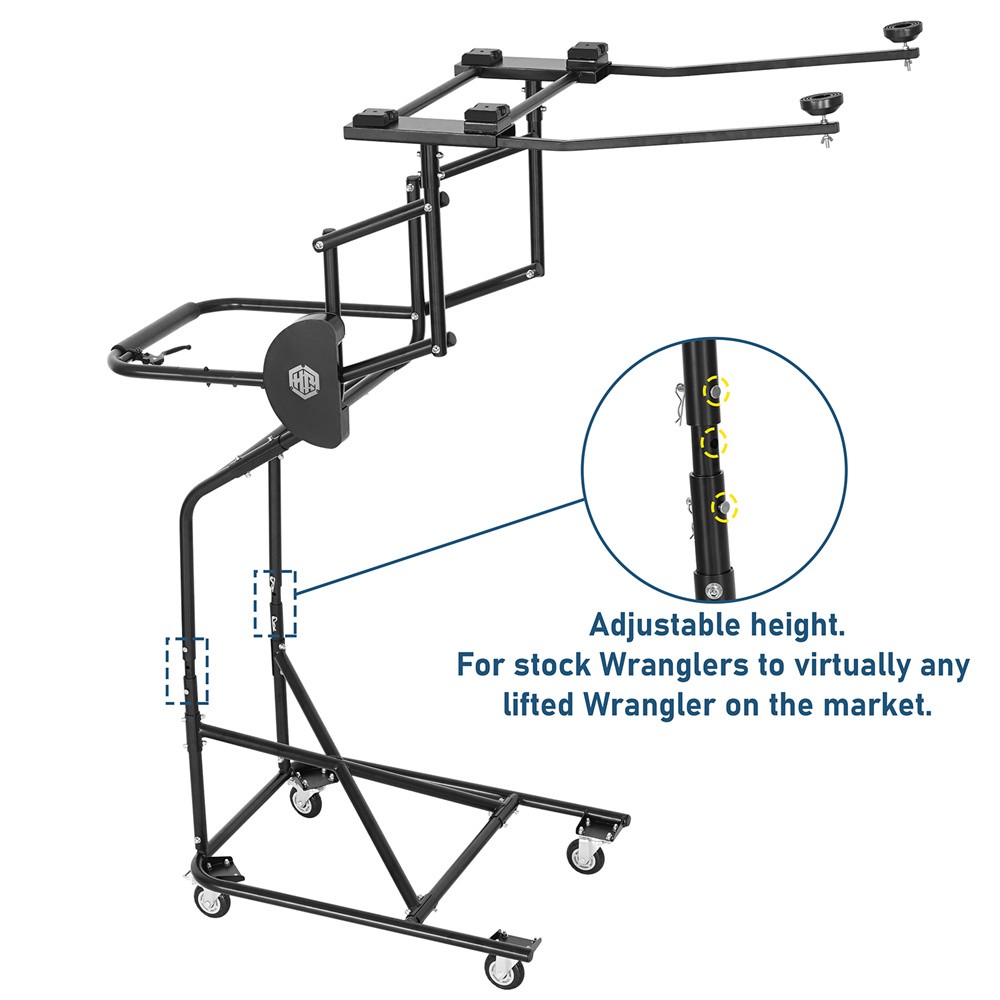 Hardtop Removal Tool Movable Holder Lift Cart Rack For Jeep TJ JK JL Ford Bronco