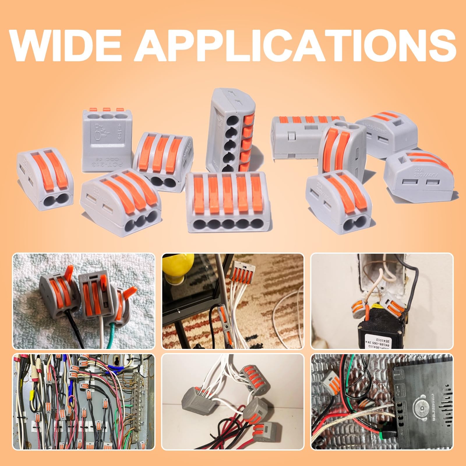 20 PCS Lever Wire Electrical Connectors Nuts Assortment Kit with 28-12 AWG, M...