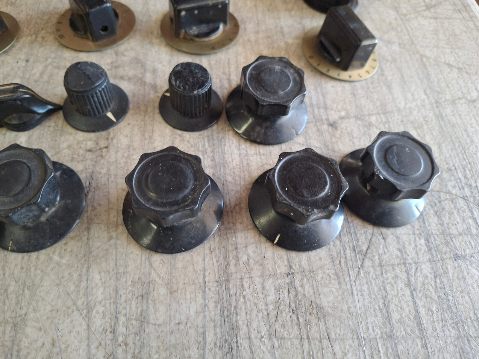 Lot of 40 Vintage Ham Radio Dials Indicator Knobs