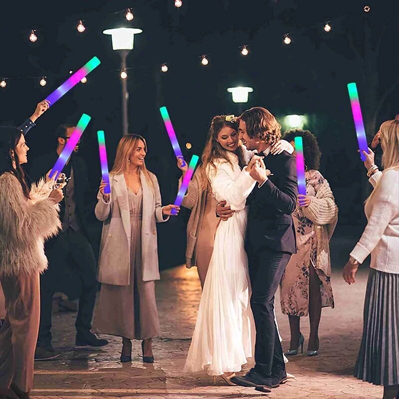 100pcs LED Glow Sticks Flashing Light Sticks Rally Party Light Up Foam Sticks