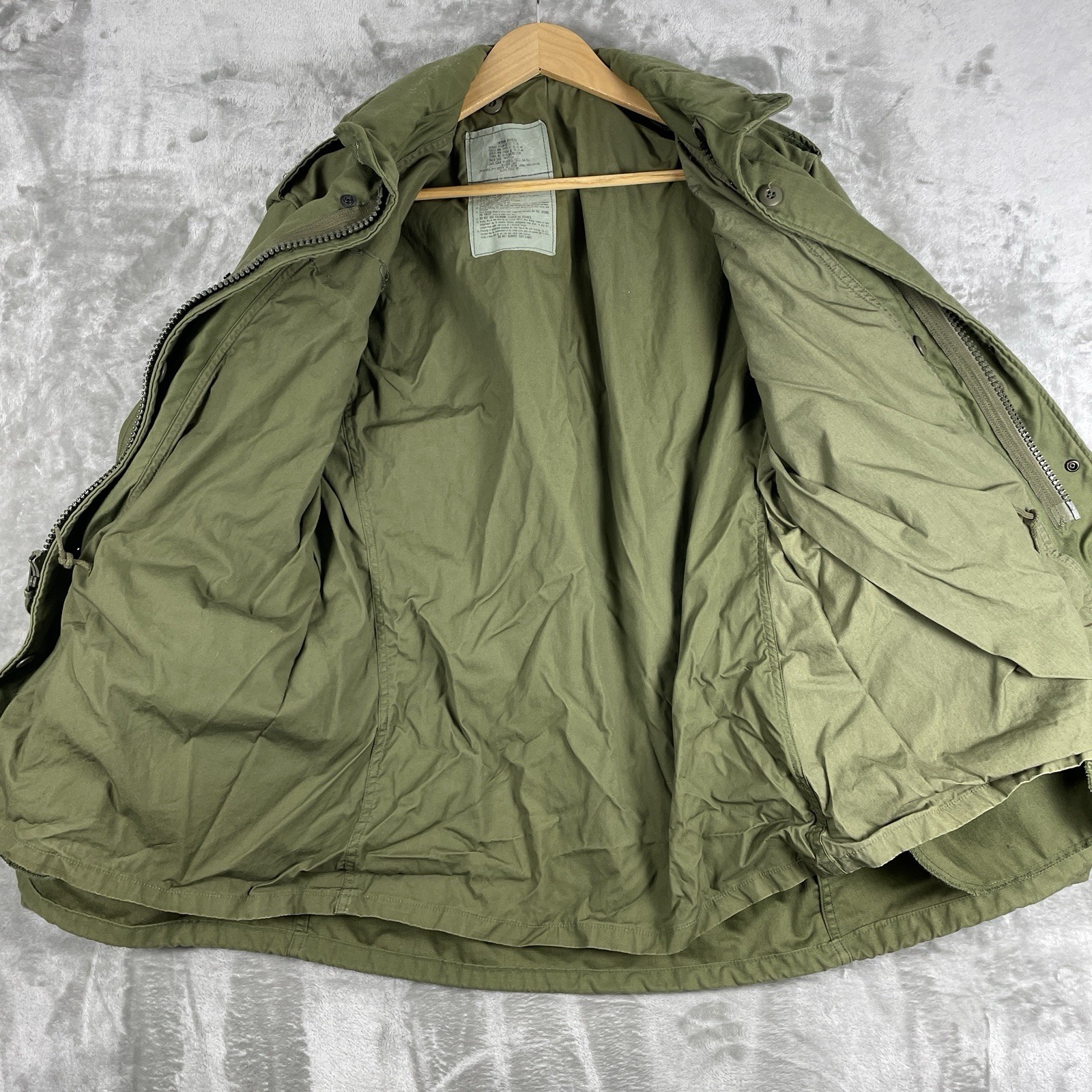 VTG 80s Coat Cold Weather Field OG107 US Military Issue Jacket Mens Medium