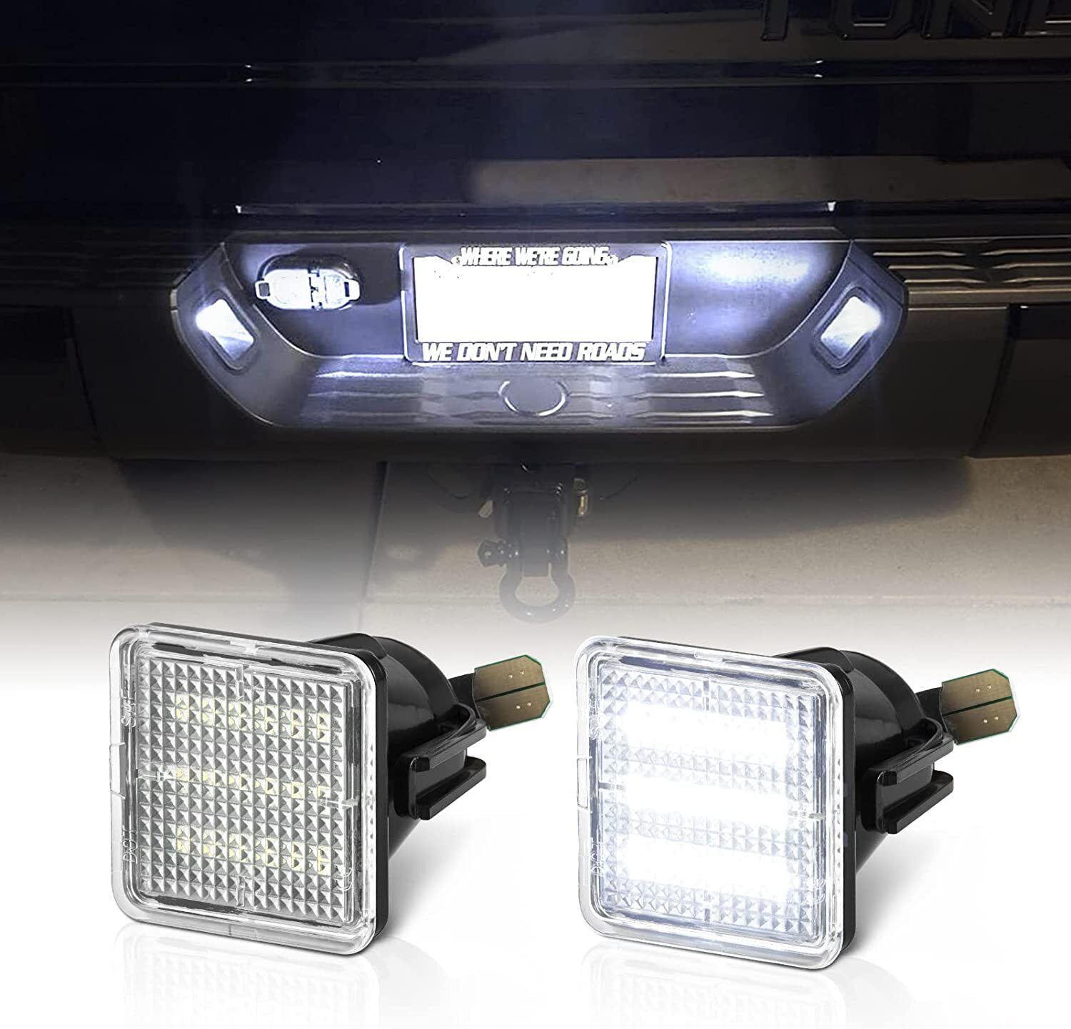 2-Pieces LED License Plate Lights For 2016-2023 Toyota Tacoma & 2014-2021 Tundra