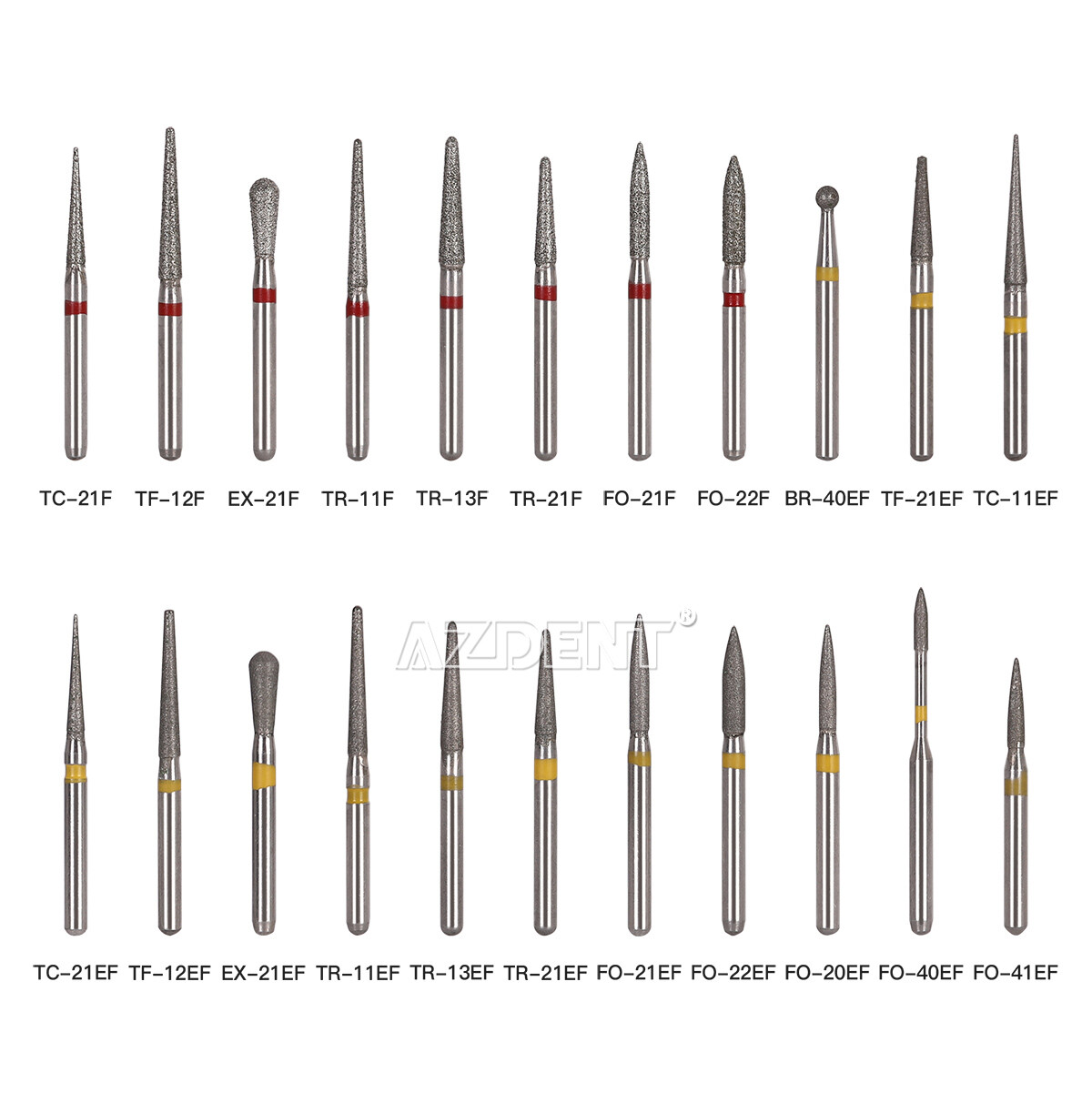 5 uds./1 paquete de fresas de diamante dental AZDENT para piezas de mano de alta