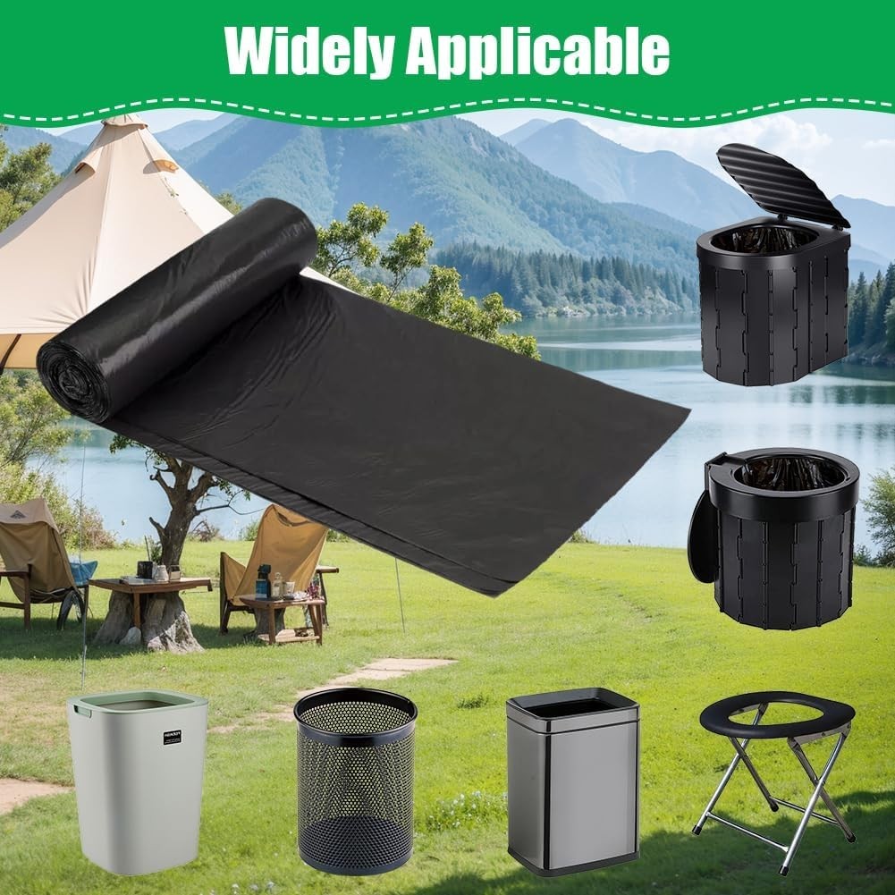 120 Pack Camping Toilet Bags 30L Heavy Duty Portable Waste Liners Black
