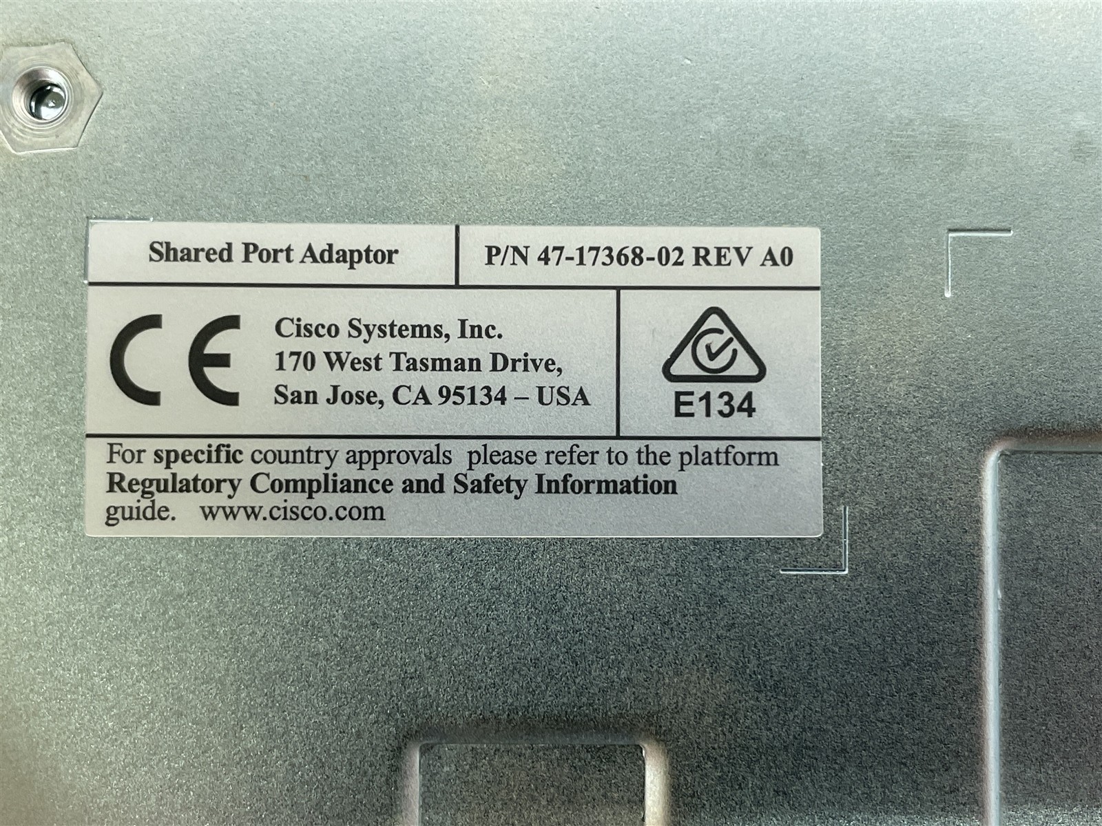 Cisco SPA-1X10GE-L-V2 10GB Ethernet Shared Port Adapter ASR1000 Series