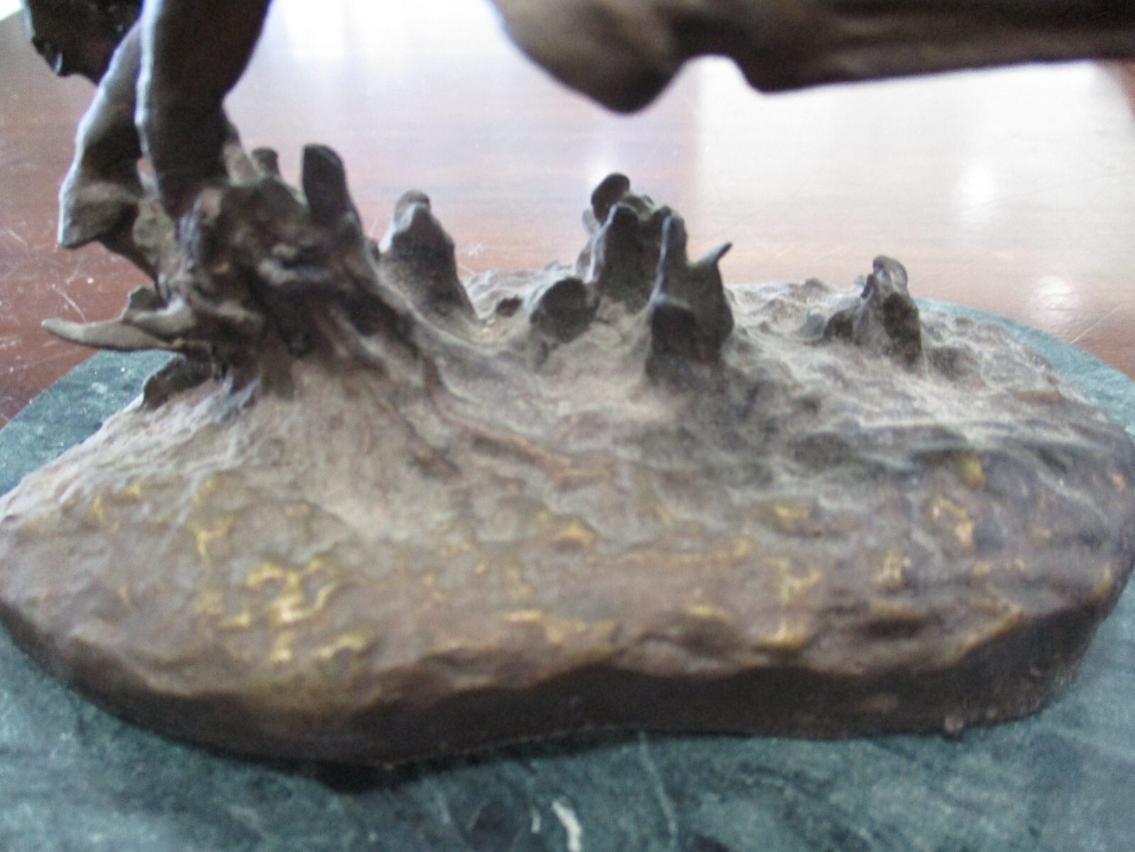 Frederic Remington solid bronze sculpture cowboy horse marble base western art