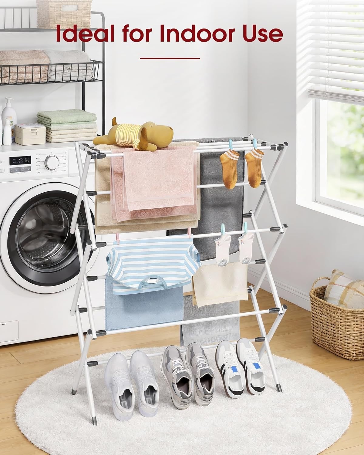 Portable Stainless Steel Clothes Drying Rack - Rust-Resistant & Compact Design