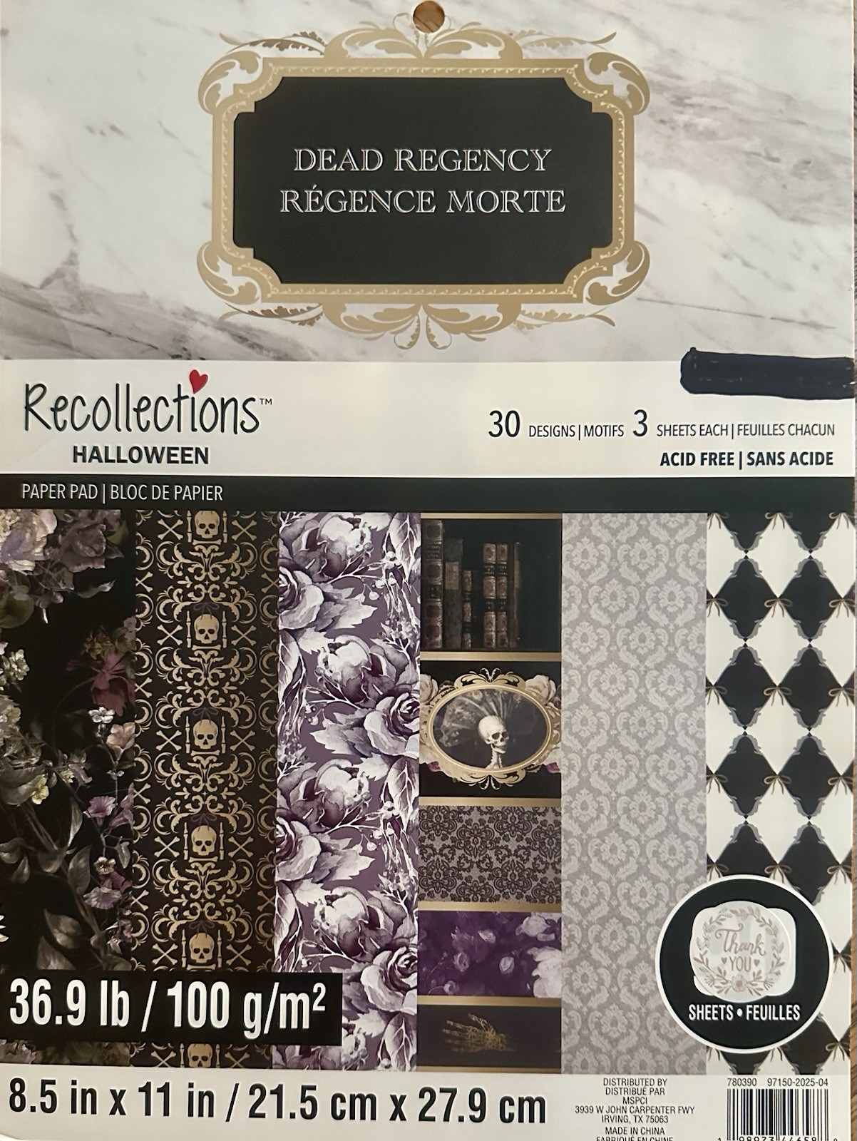 “DEAD REGENCY” SCRAPBOOKING / CRAFTS ~8.5 X 11~ 30 SHEETS~ BY RECOLLECTIONS