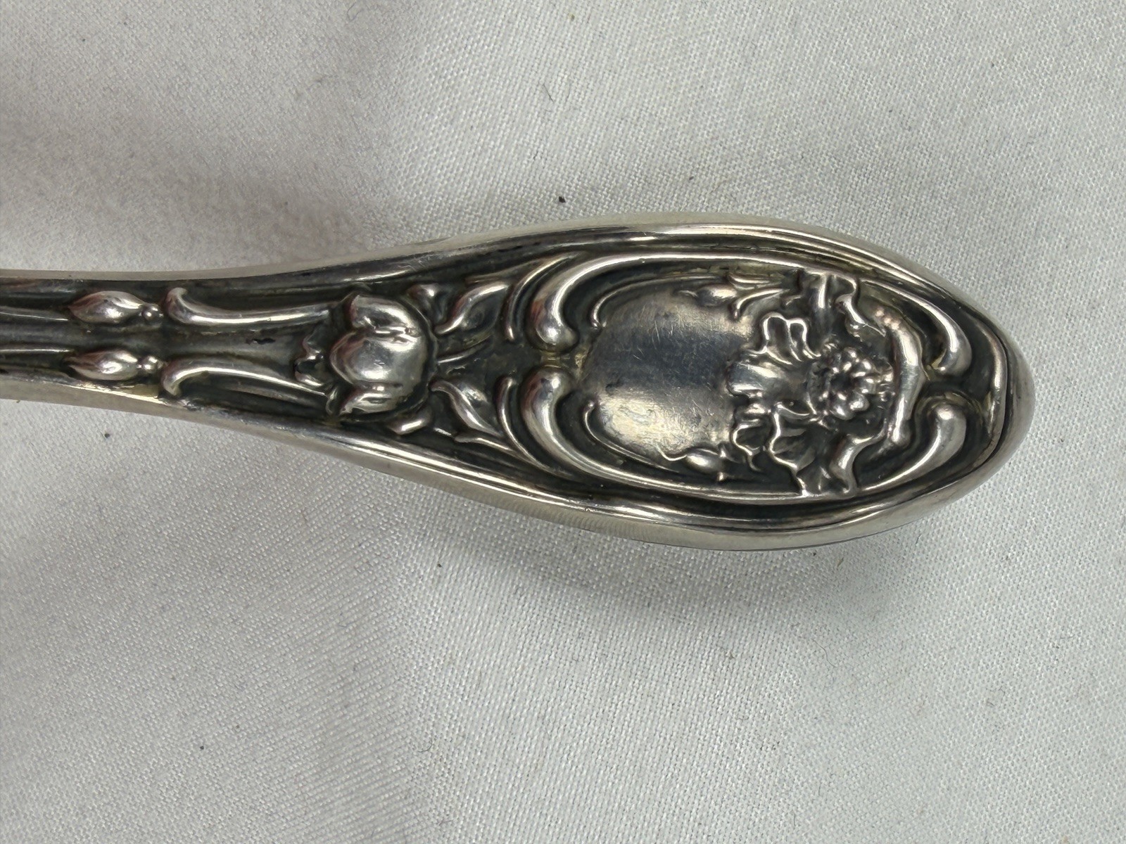 Sterling Silver Telephone Dialer Tobacco Pipe Tamper Baroque Art Nouveau No Mono