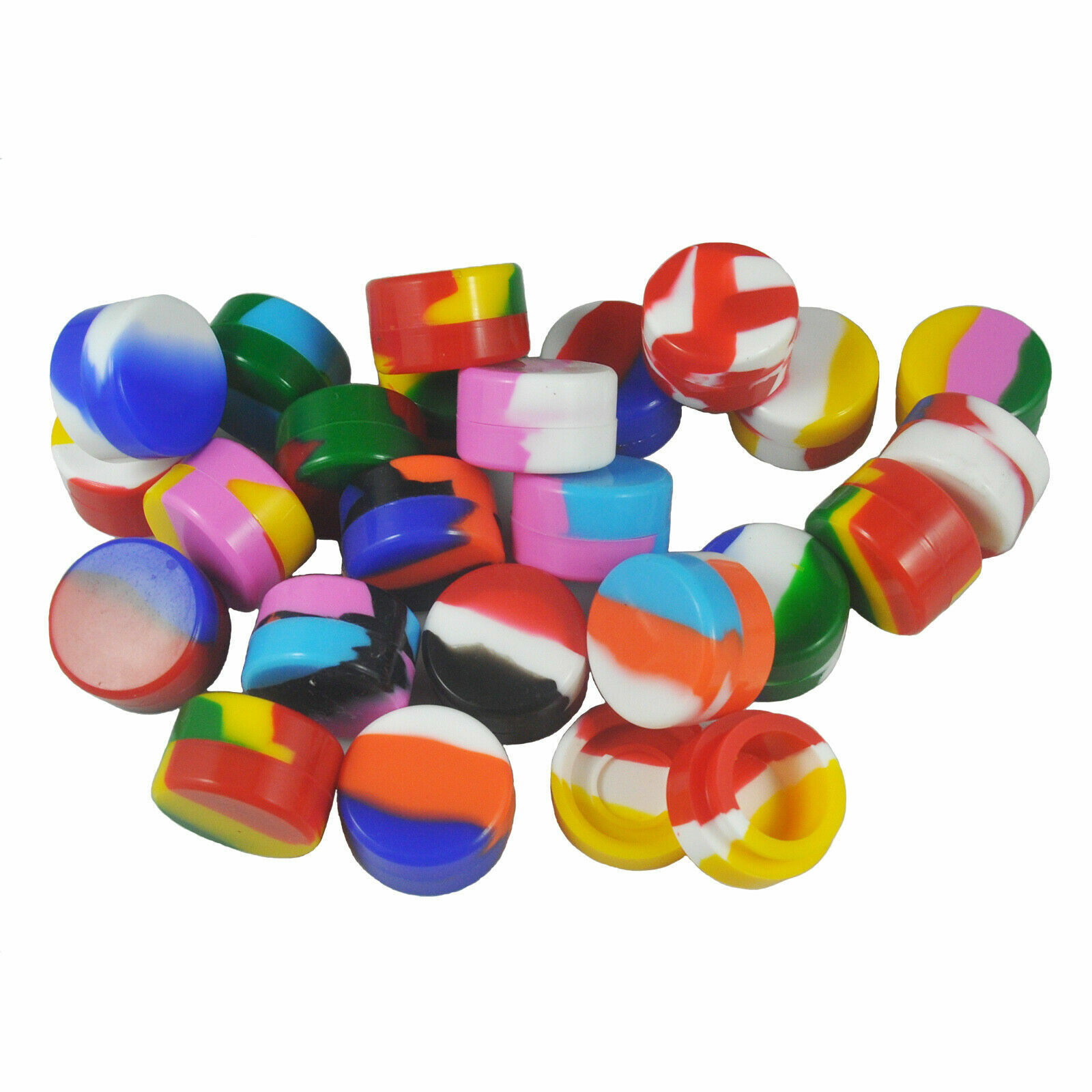 5ml Silicone Container Mixed Color Case 10pcs Food Storage Non-Stick Round Jar