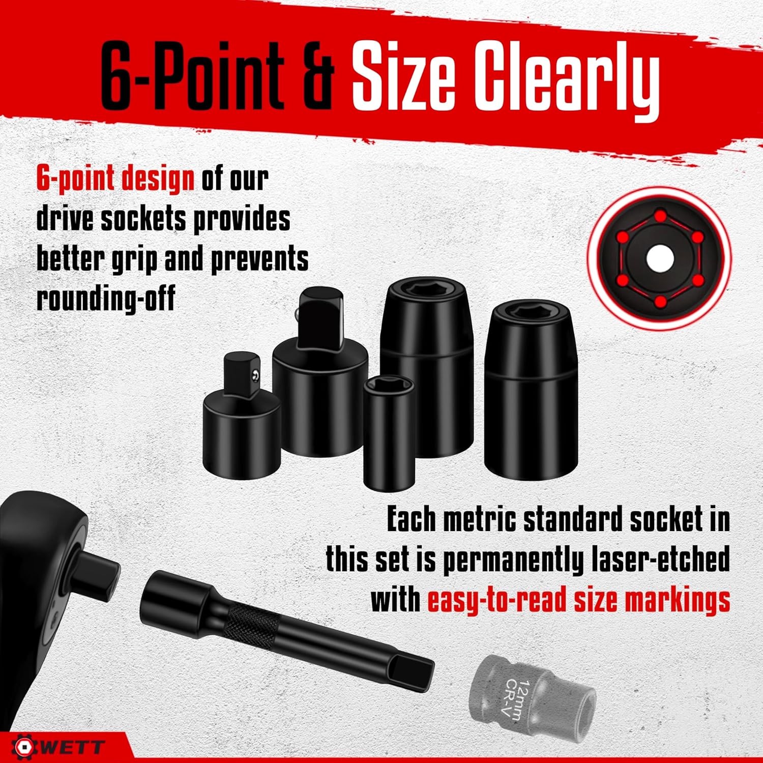 11Pcs Torque Wrench Set, 1/4'' & 3/8'' & 1/2'' Drive Click Torque Wrench, with