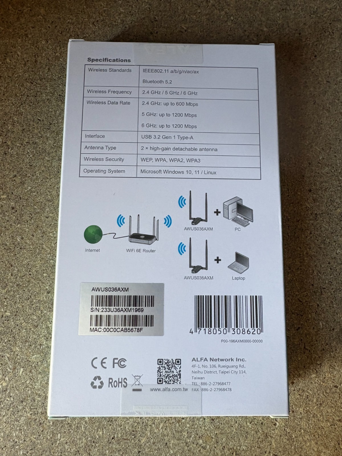 ALFA AWUS036AXM USB WiFi adapter