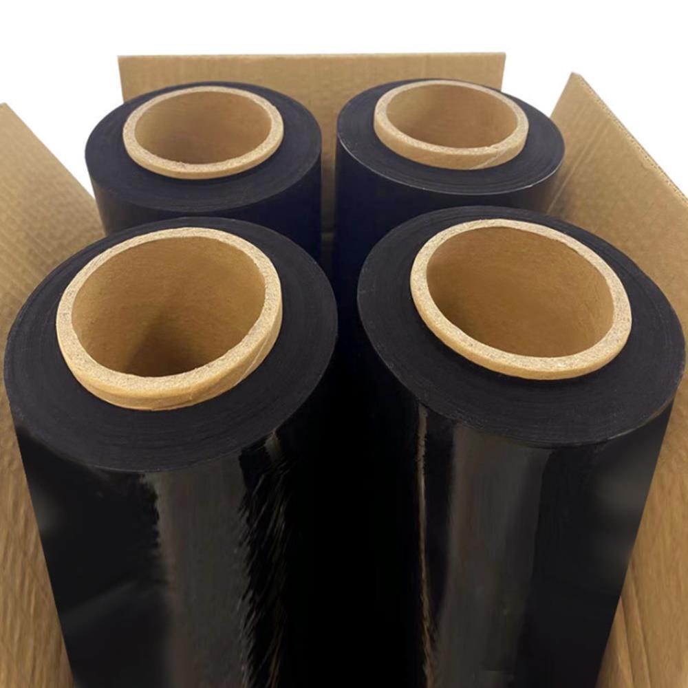 18" x 1500' 80 Gauge 4 Rolls Pallet Wrap Stretch Film Hand Shrink Wrap Black NEW