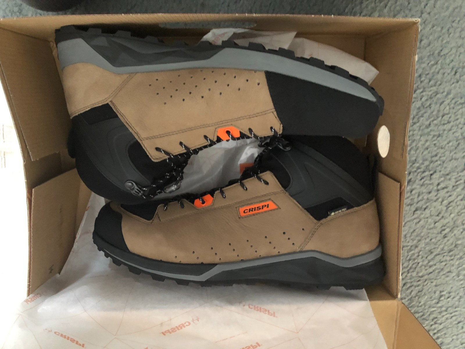 New Crispi Attiva MID GTX Brown Orange Men’s Boots Size 10.5 LW2320 4207