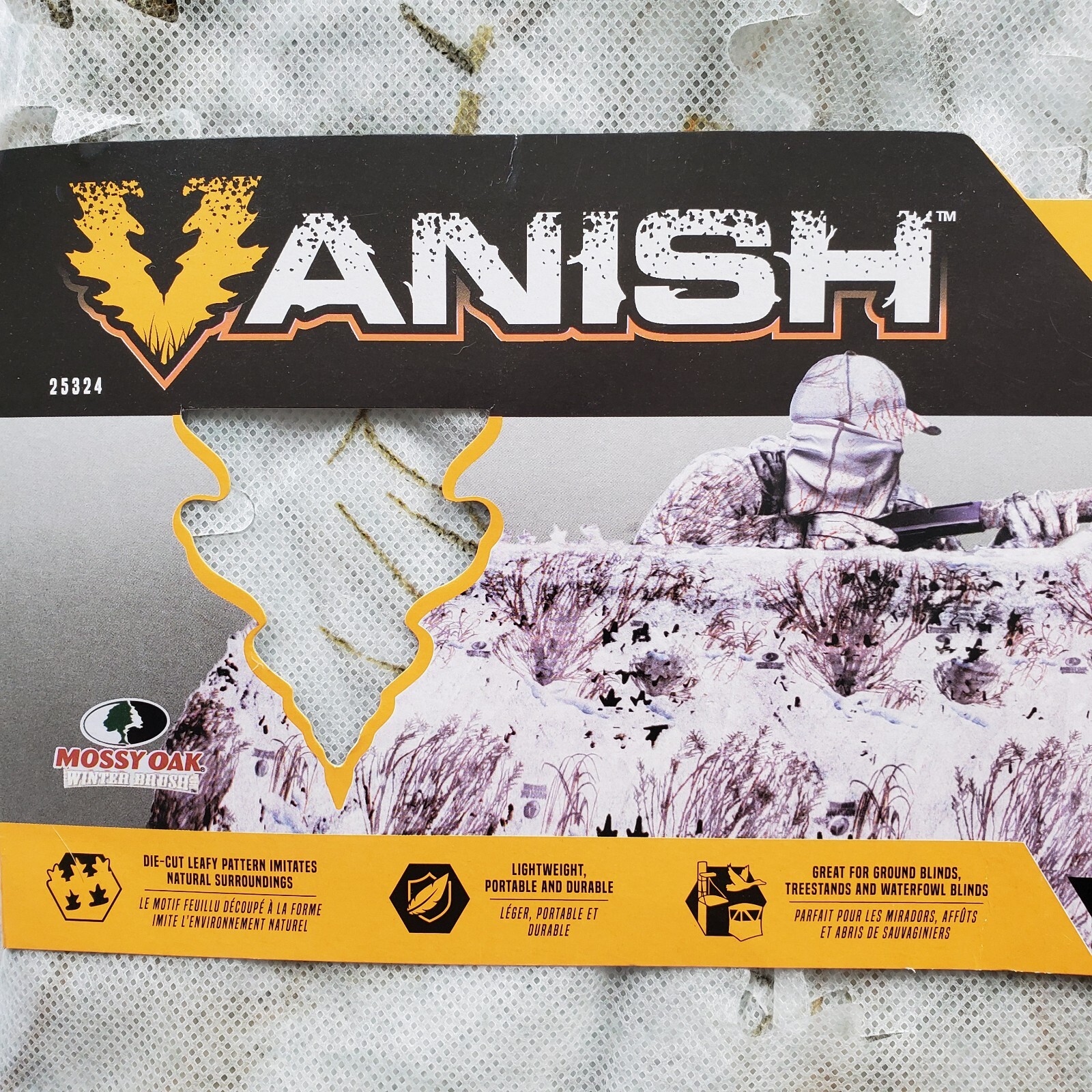Vanish Omnitex 3D Blind Fabric Brush Winter 56x12' Snow Camo Hunting Mossy Oak