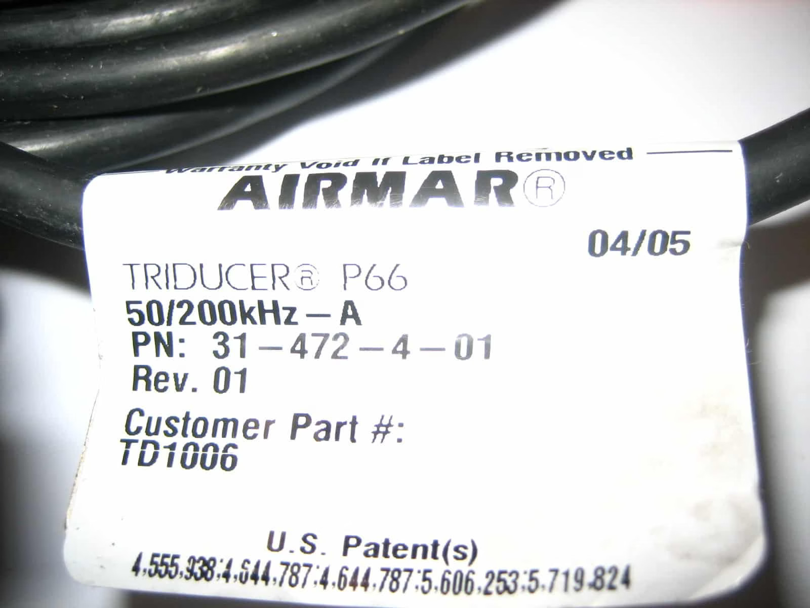 Airmar P66-10N TD1006 Transom Mount Transducer f/Northstar 491 490-S *NEW*