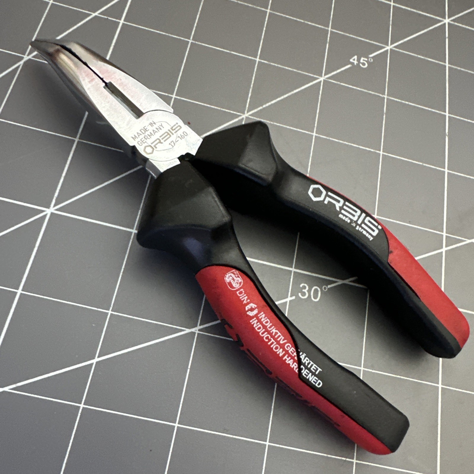 Orbis Germany Pliers Offset Bent Nose Electrical Pliers, 6-1/4” Made In Germany