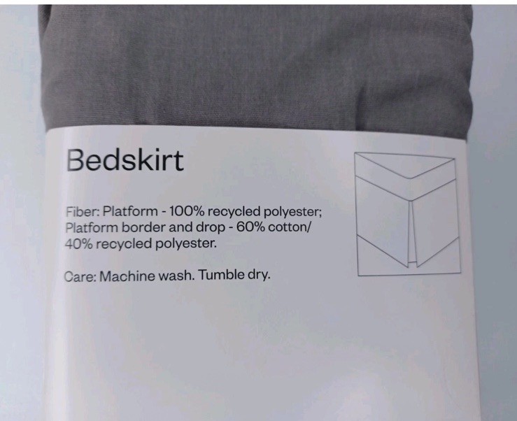 Room Essentials Solid Bedskirt Gray King 14" Drop