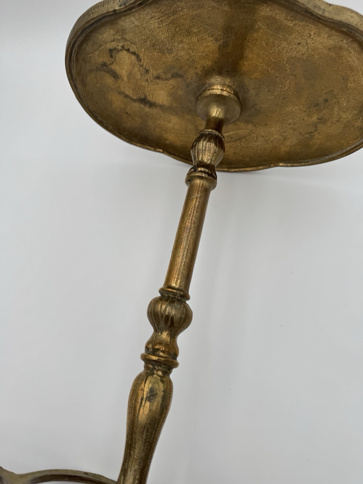 Mid Century Modern Umbrella & Cane Holder Cast Gold Tone Brass Slotted