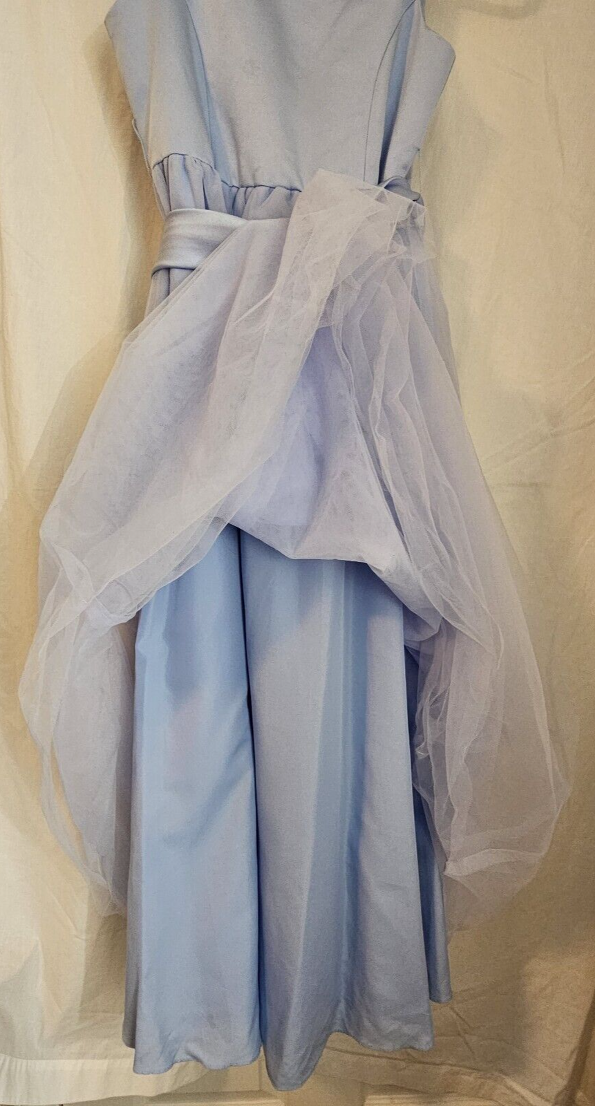 David’s Bridal Flower Girl Formal Dress Light Blue with Bow Youth Size 10 NEW