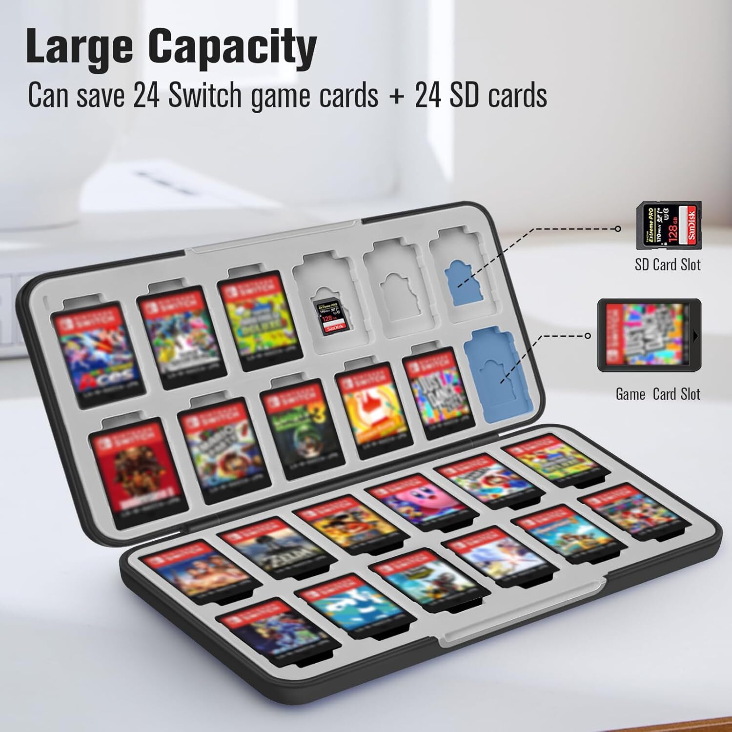 Game Card Case for Nintendo Switch Games Hard Shell Slim Card Storage Holder Box