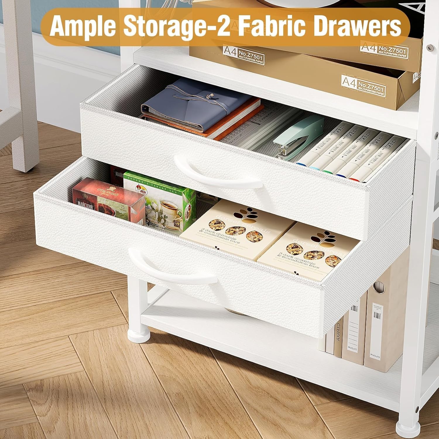 Printer Stand with Storage,3 Tier Large Printer Table with Wheels for Home Of...