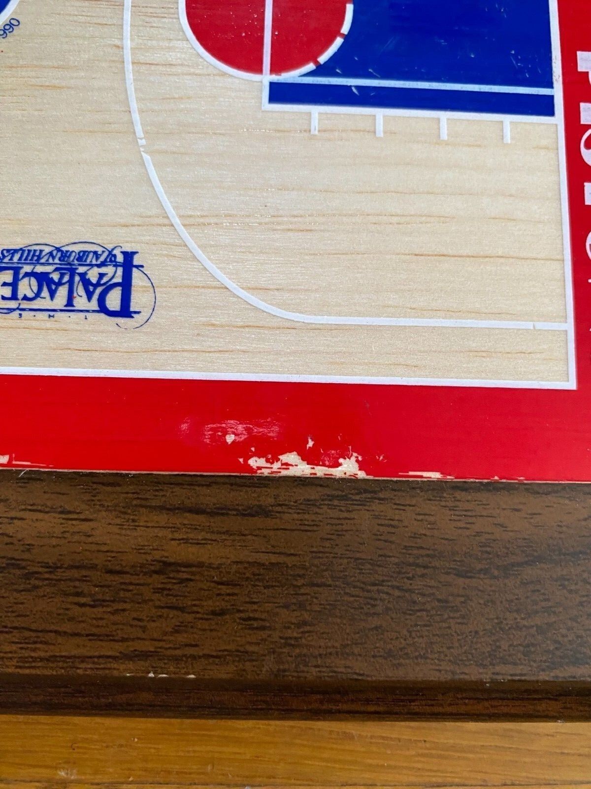 Vintage 1993 Detroit Pistons Palace of Auburn Hills 5 Yr Anniversary Wood Plaque