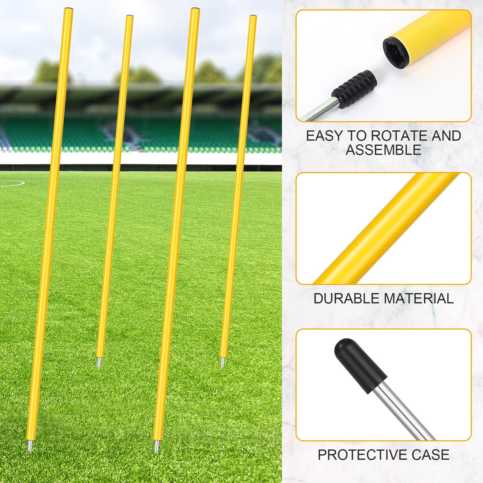Training Agility Poles 5ft Forza Slalom Adjustable Soccer Training Poles Socc...