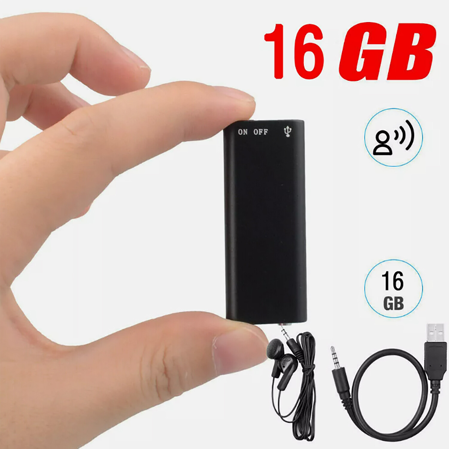 Mini Spy Hidden Audio Recorder Voice Activated Office Listening Device 16GB US