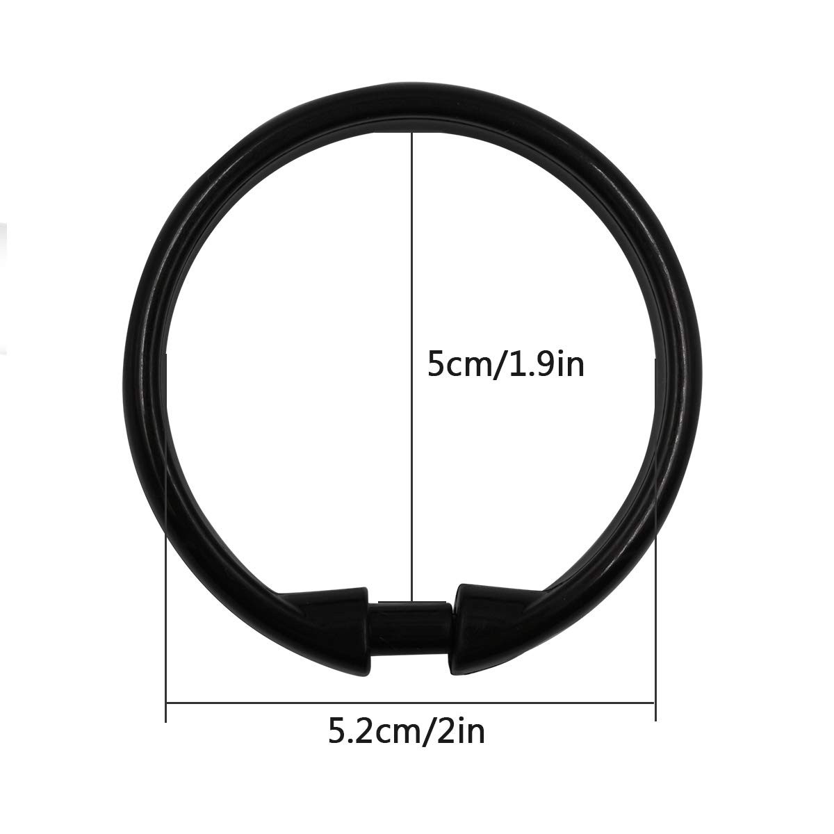 Qulable Shower Curtain Rings-12 Pack- Plastic Blackï¼ 12 Pack