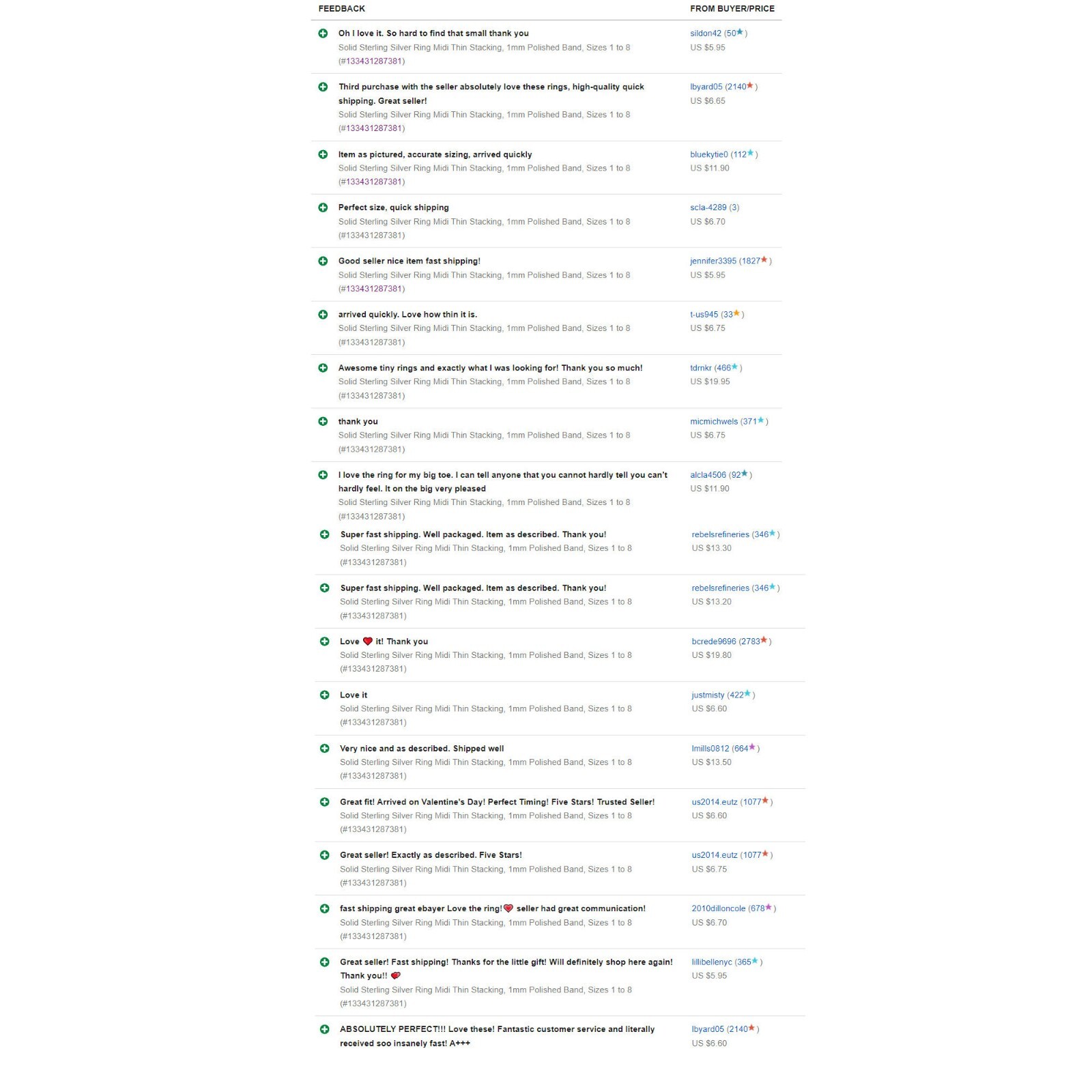 Solid Sterling Silver Ring Midi Thin Stacking, 1mm Polished Band, Sizes 1 to 14