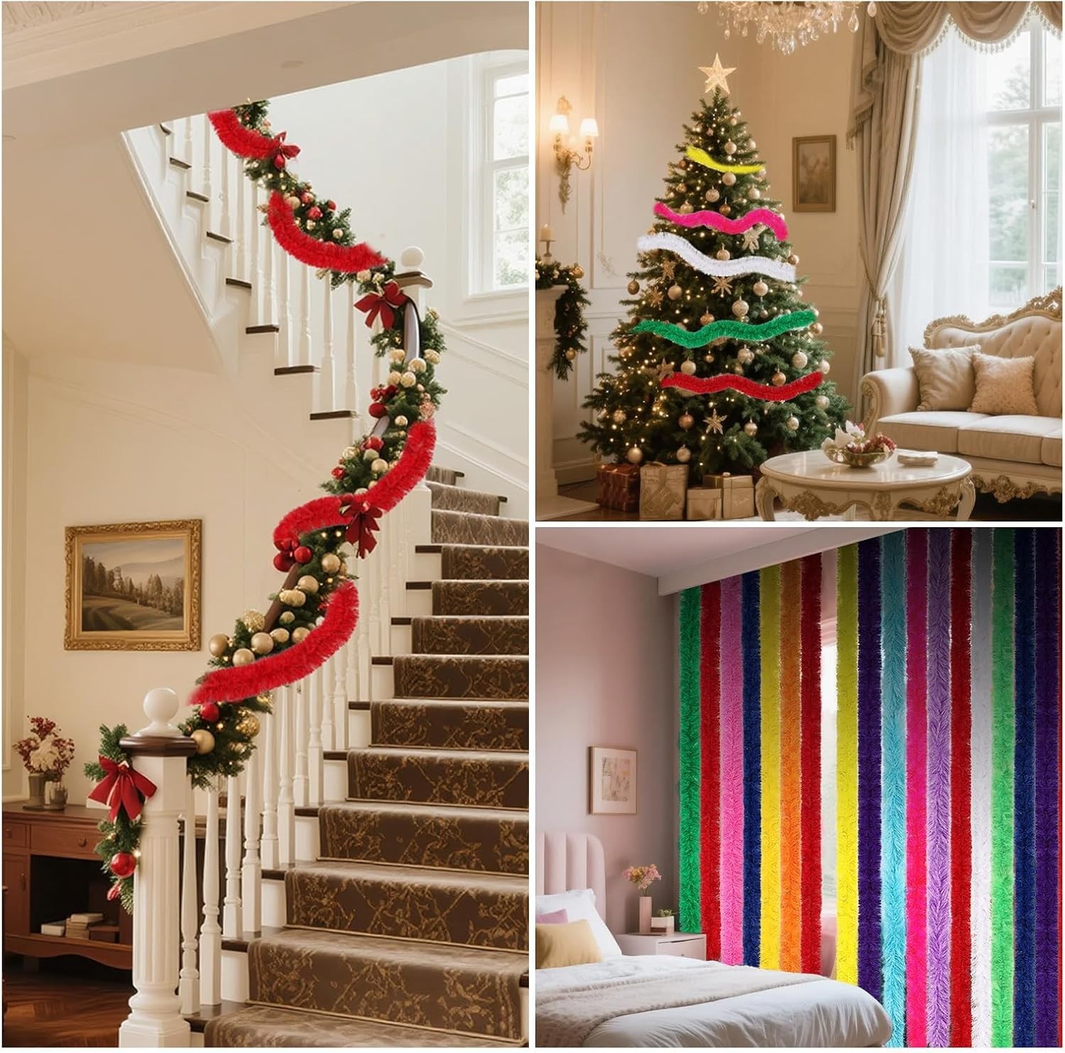 7 Pink Fluffy Boa Artificial 5ft Feather Faux Fur Costume Halloween Decoration