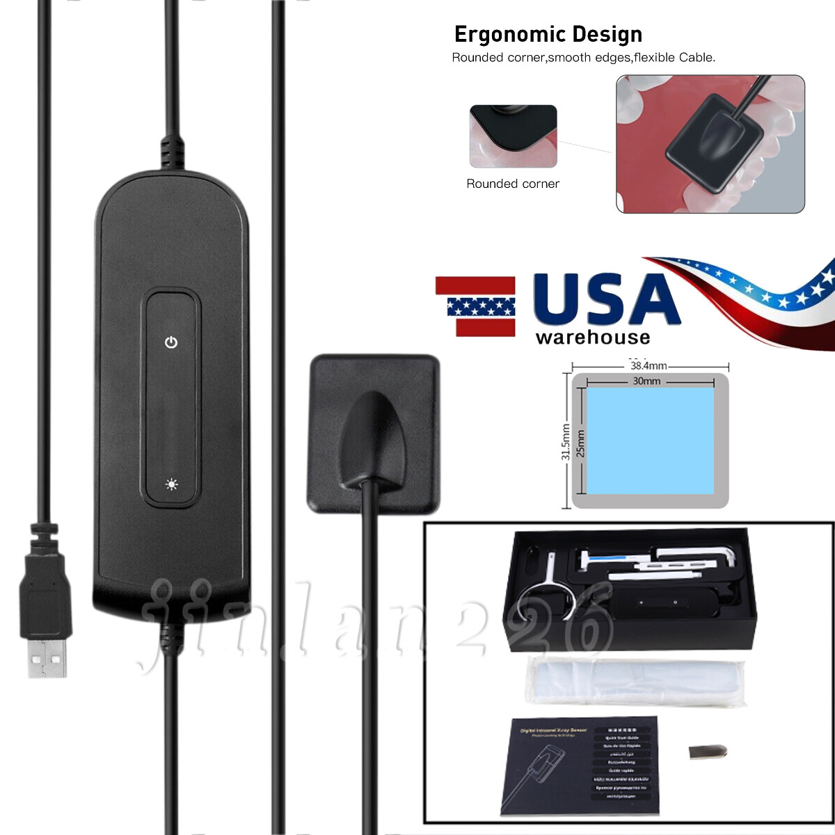Intra Oral Rayos X Dental ray Sensor With SoftwareImage Sensor Size 2