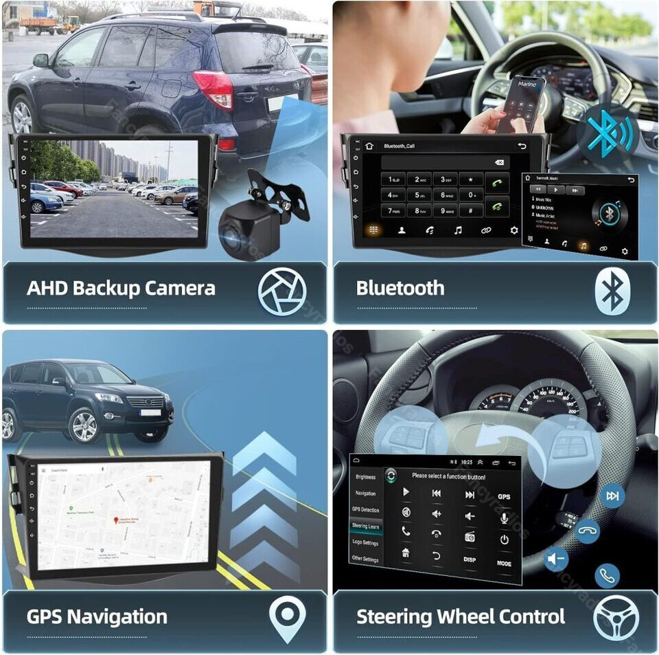 Apple Carplay Car Stereo Radio For Toyota RAV4 2007-2012 Android 15.0 GPS Camera